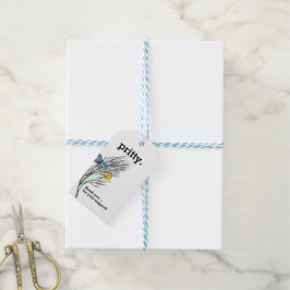 Etiqueta de Presente Design de Campos de Borboleta