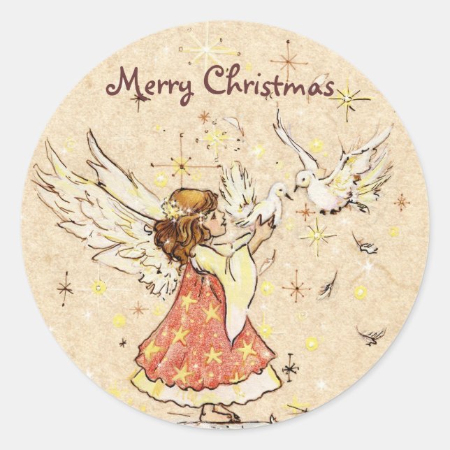 Etiqueta de Presente do Angel & Doves Sticker (Frente)