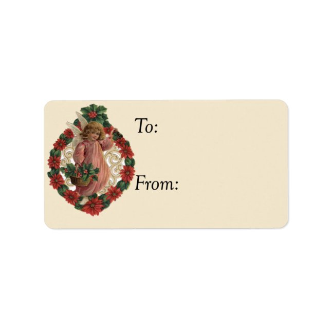 Etiqueta de presente do anjo de Natal (Frente)
