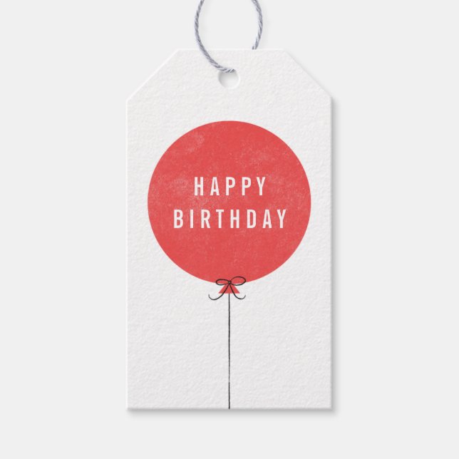 Etiqueta de Presente do Balão - Vermelho (Frente)