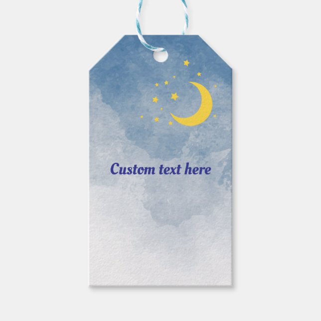 Etiqueta de presente do Chá de fraldas Sun e Moon  (Frente)