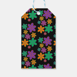 Etiqueta de Presente do Estilo Groovy Black 70s