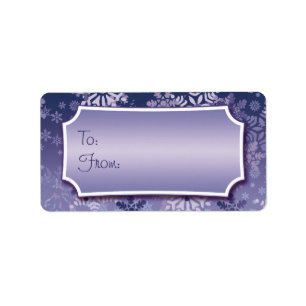 Etiqueta de Presente do Floco de Neve Roxo