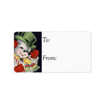 Etiqueta de Presente do Homem de Neve Amigável
