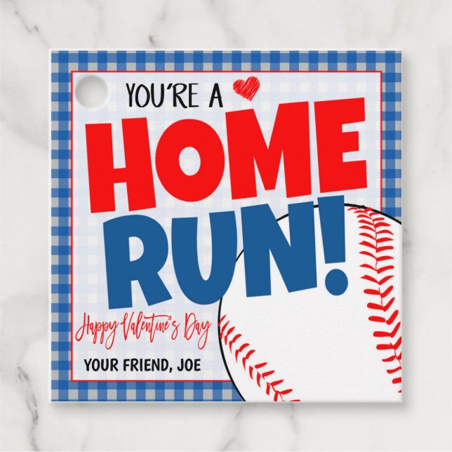 Etiqueta de Presente do Namorados de Baseball (Frente)