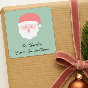 Etiqueta de Presente do Papai Noel Fofo Adesivo