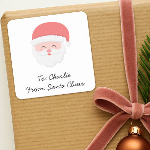 Etiqueta de Presente do Papai Noel Fofo Adesivo