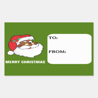 Etiqueta de Presente do Papai Noel Preto Vencendo