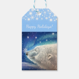 Etiqueta de Presente do Polar Bear Snowflakes