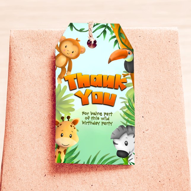 Etiqueta de Presente do Safari Boy Birthday - Marc (Safari Boy Birthday Gift Tag - Favor Tag)