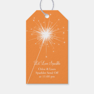 Etiqueta de Presente do Sparkler - laranja