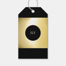 Etiqueta de Presente Dourada e Preta