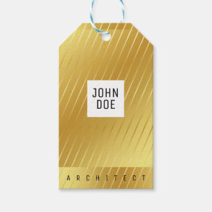 Etiqueta de Presente Dourada Quadrada Elegante