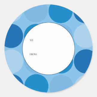 Etiqueta de Presente em Círculos Azuis