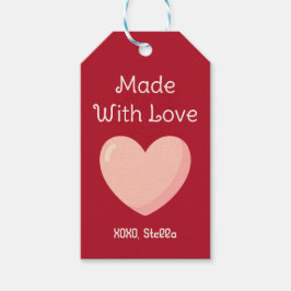 Etiqueta de Presente Feito Com Amor para o Dia dos