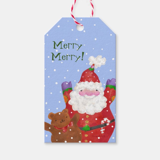 Etiqueta de presente Feliz da Neve (Frente)