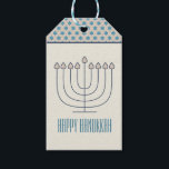 Etiqueta de Presente Feliz Hanukkah<br><div class="desc">Tag de presente para Hanukkah feliz - Apresentando uma bela etiqueta de presente no estilo digital do álbum de recortes. Coloração de cinzas,  creme e tons de azul,  com estrelas,  celebrando o festival judeu de Chanucá.</div>