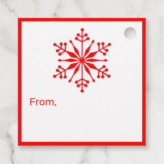 Etiqueta de Presente Festiva Snowflake.