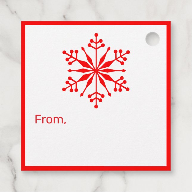 Etiqueta de Presente Festiva Snowflake. (Verso)