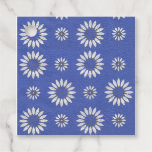 Etiqueta de Presente Floral Azul Vintage