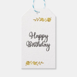 Etiqueta de Presente Floral Dourada Elegante