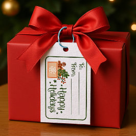 Etiqueta de presente Gnome de Feriados Felizes