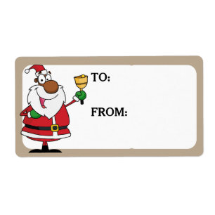 Etiqueta de presente impressa para Papais noeis pr