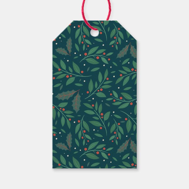 Etiqueta de Presente Mistletoe Holly Charm (Frente)
