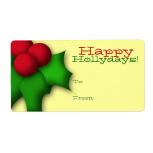 Etiqueta de Presente Modelo Para/De MistletoHolly