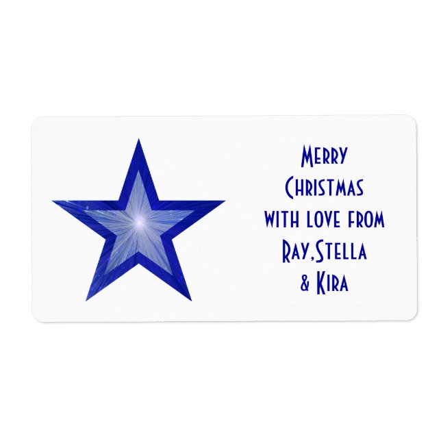 Etiqueta de presente 'Names' da Estrela Azul Escur (Frente)