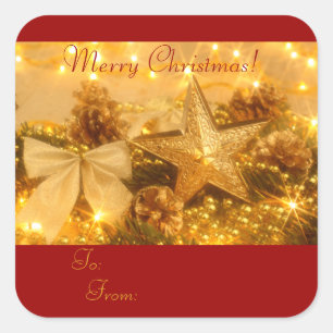Etiqueta de Presente "Natal de Ouro"