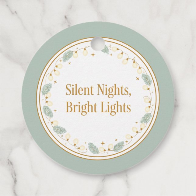 Etiqueta de Presente Noites Silenciosas Luzes Bril (Verso)