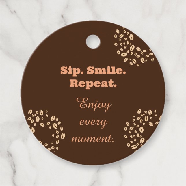Etiqueta de Presente para Amante de Café Sip Smile (Frente)