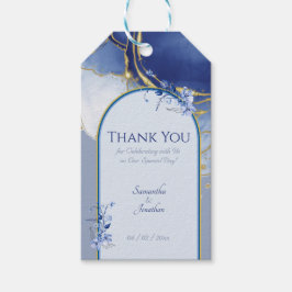 Etiqueta de Presente para Casamento Azul de Água M