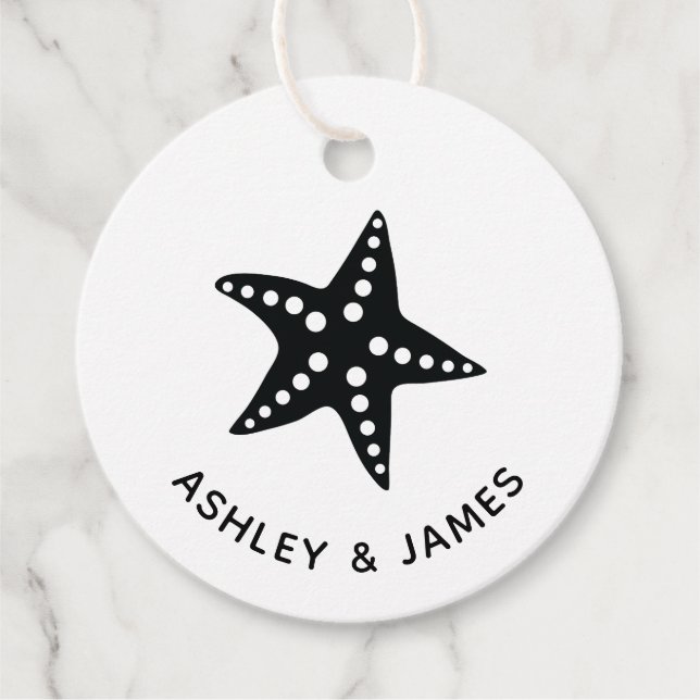 Etiqueta de Presente para Casamento de Starfish pa (Frente)