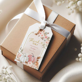 Etiqueta de presente para chá de bebê Boho Abóbora