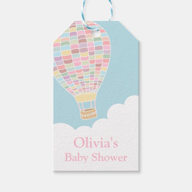 Etiqueta de Presente para Chá de Bebê de Balão de  (Frente)