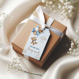 Etiqueta de Presente para Chá de Bebê do Urso Azul
