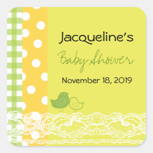 Etiqueta de presente para Chá de fraldas de renda 