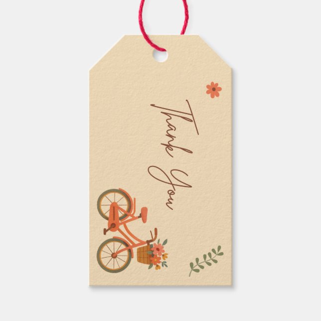 Etiqueta de Presente para Chá de Noiva, Bicicleta  (Frente)