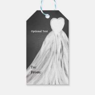 Etiqueta de Presente para Chá de Noiva com Vestido