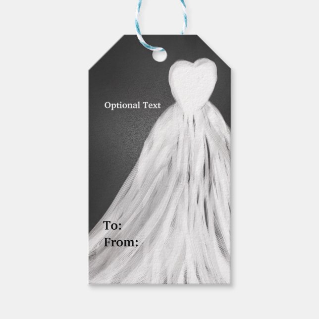 Etiqueta de presente para Chá de Noiva com Vestido (Frente)