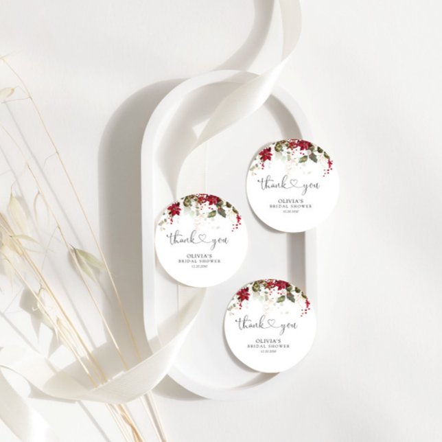 Etiqueta de presente para chá de noiva de Poinsett (Criador carregado)