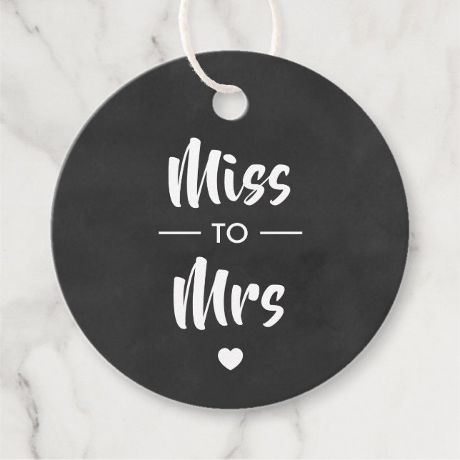 Etiqueta de Presente para Chá de Noiva Miss to Mrs (Frente)