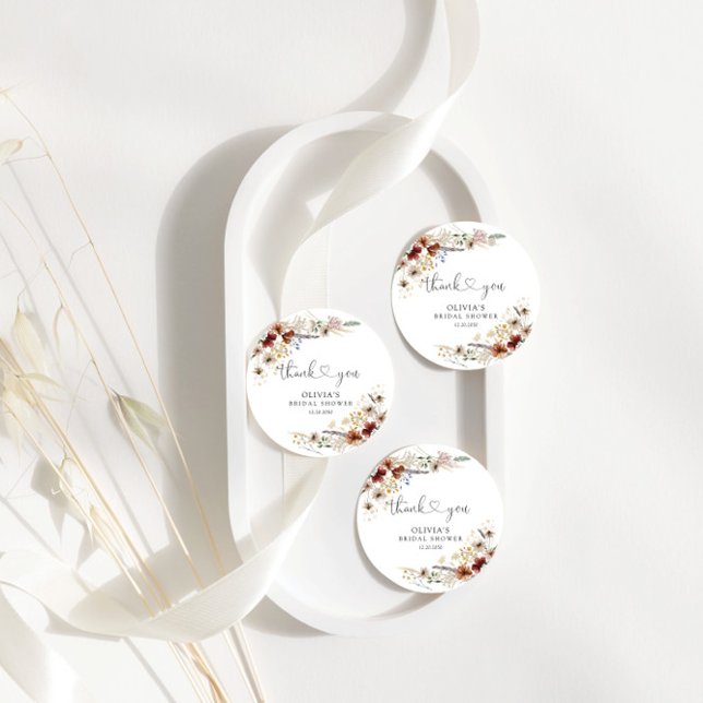 Etiqueta de Presente para Chá de Noiva Tiny Wildfl (Criador carregado)