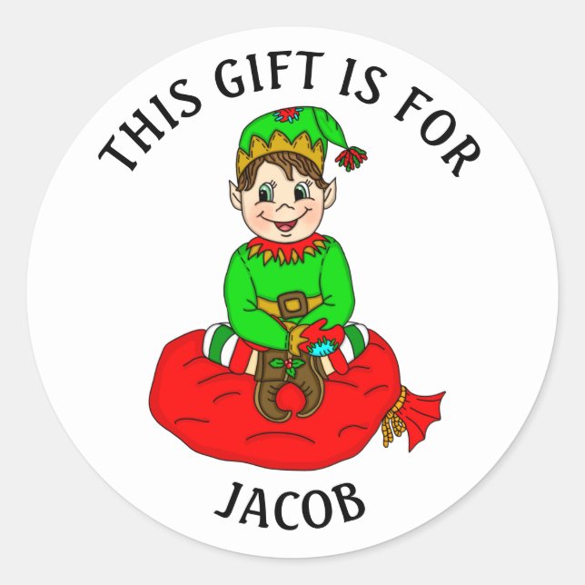 Etiqueta de Presente para e de Elf de Natal (Frente)