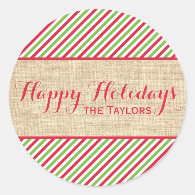 Etiqueta de Presente para Greve Vermelha no Natal  (Frente)