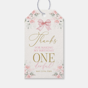 Etiqueta de presente para menina de 1 ano com laço