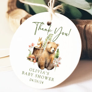 Etiqueta de presente para o Chá de fraldas do Urso