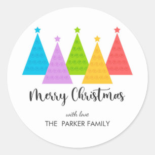 Etiqueta de presente personalizada das árvores de 